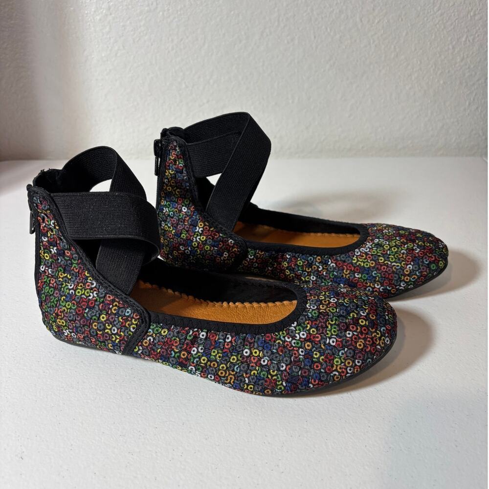 Bernie Mev Girls' Size 4 (EU 35) Monica K Flats Ankle Straps Multicolor Dazzle
